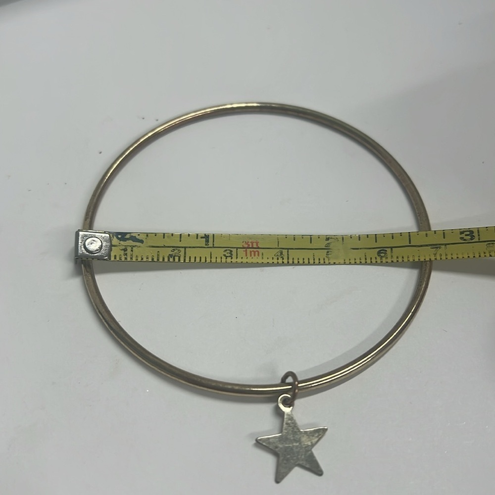Goldtone Metal Star Bangle Bracelet